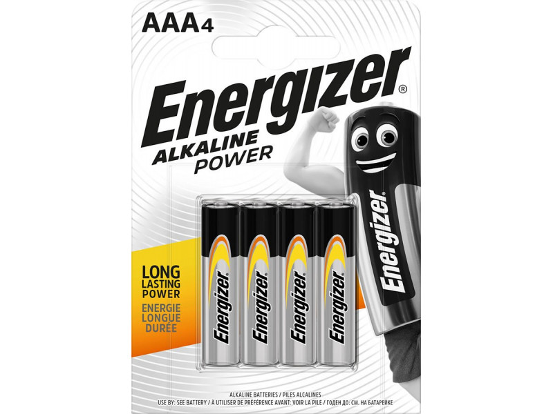 ENERGIZER BATTERY ALKALINE POWER AAA LR03 4 PIECES