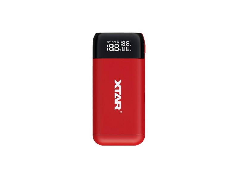 XTAR PB2S red battery charger / power bank to Li-ion 18650 / 20700 / 21700 PB2S – XTAR Зарядни устройства и адаптери