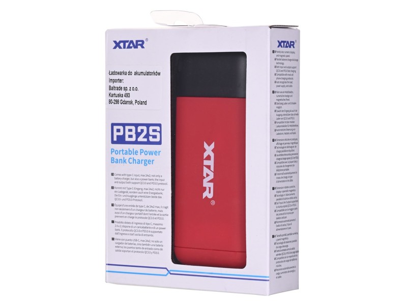 XTAR PB2S red battery charger / power bank to Li-ion 18650 / 20700 / 21700 PB2S – XTAR Зарядни устройства и адаптери