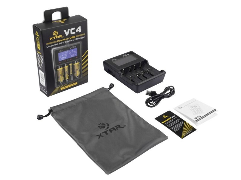 XTAR VC4SL battery charger to Li-ion / Ni-MH / Ni-CD 18650 VC4SL – XTAR Зарядни устройства и адаптери