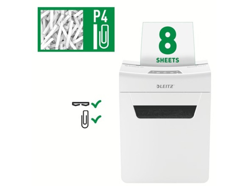 Leitz Shredder IQ Protect Premium 8X, P4, 8 sheets, 14 l basket 80910000 – LEITZ Шредери