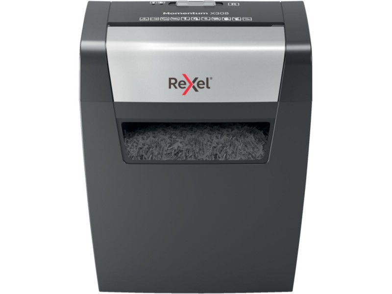 Rexel Momentum X308 paper shredder Particle-cut shredding Black, Grey 2104570EU – REXEL Шредери