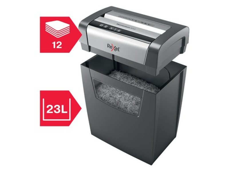 Rexel Momentum X312 paper shredder Particle-cut shredding Black, Grey 2104572EU – REXEL Шредери