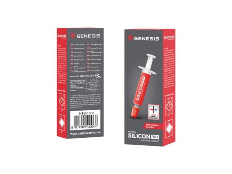 GENESIS SILICON 701 heat sink compound Thermal grease 0.5 g NTG-1582 – Genesis Охладители