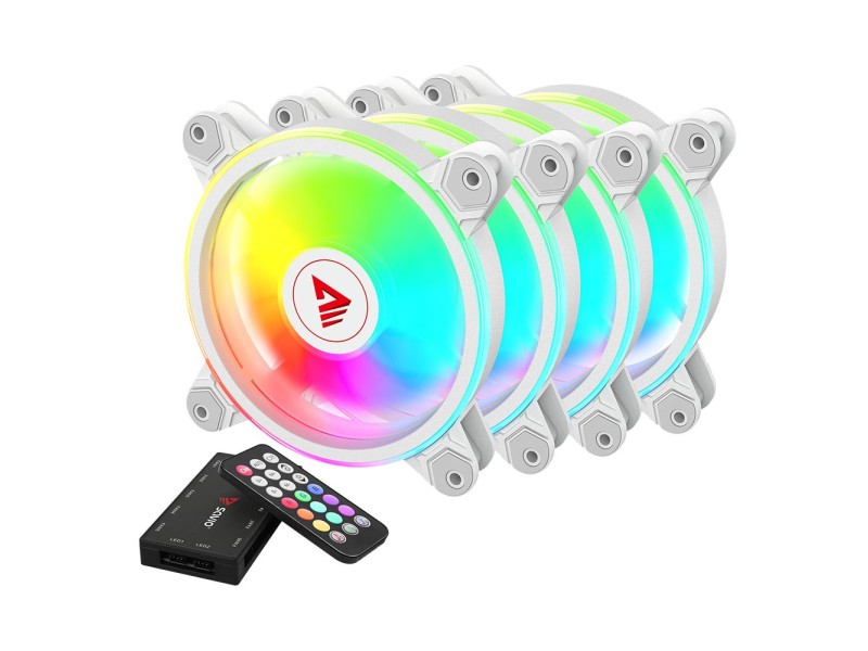 SAVIO FAN-01 WHITE 4-pack 120mm ARGB fan including controller and remote control FAN-01 WHITE – SAVIO Охладители