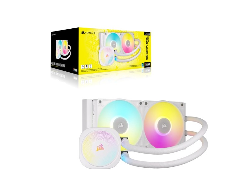 Corsair iCUE LINK TITAN RX RGB Processor All-in-one liquid cooler 12 cm White 1 pc(s) CW-9061020-WW – Corsair Охладители