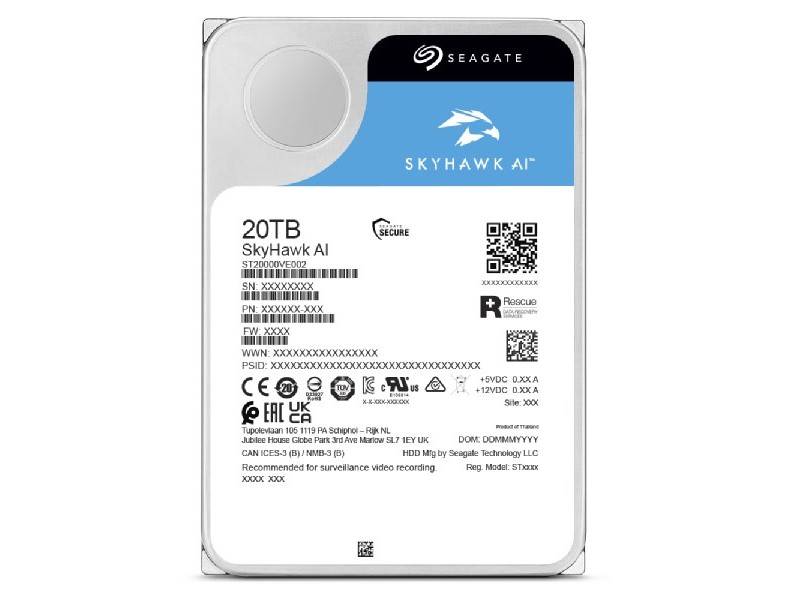 Seagate SkyHawk AI internal hard drive 16 TB 7200 RPM 512 MB 3.5 Serial ATA III ST16000VE004 – SEAGATE Хард Дискове