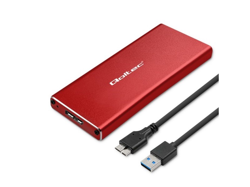 Qoltec 51831 Enclosure | M.2 SSD drive | SATA | NGFF| USB 3.0 | Super speed 5Gb/s | 2TB | Red 51831 – Qoltec Кутии за външен хард диск