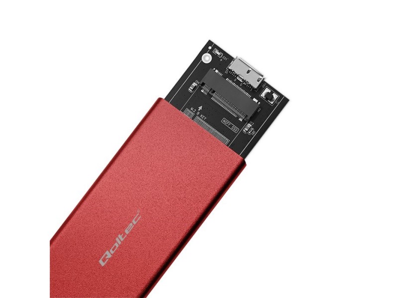 Qoltec 51831 Enclosure | M.2 SSD drive | SATA | NGFF| USB 3.0 | Super speed 5Gb/s | 2TB | Red 51831 – Qoltec Кутии за външен хард диск