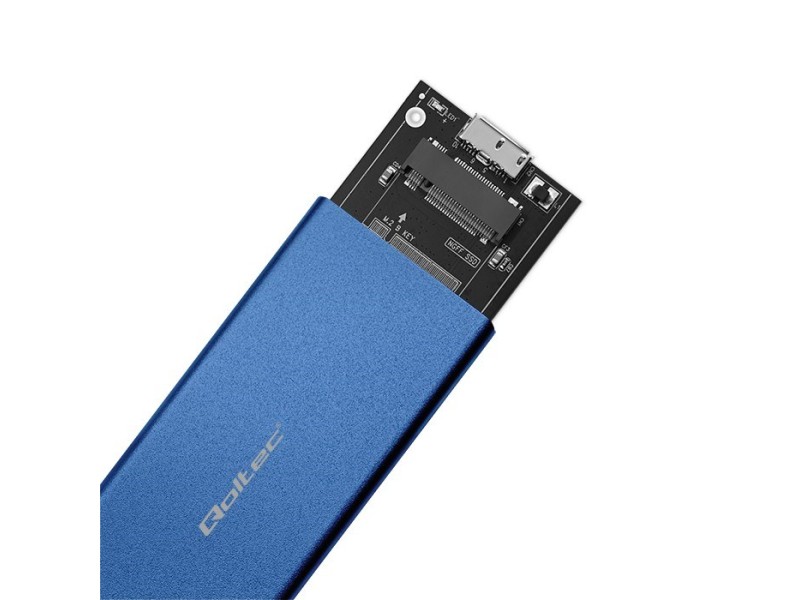 Qoltec 51832 Enclosure | M.2 SSD drive | SATA | NGFF| USB 3.0 | Super speed 5Gb/s | 2TB | Blue 51832 – Qoltec Кутии за външен хард диск
