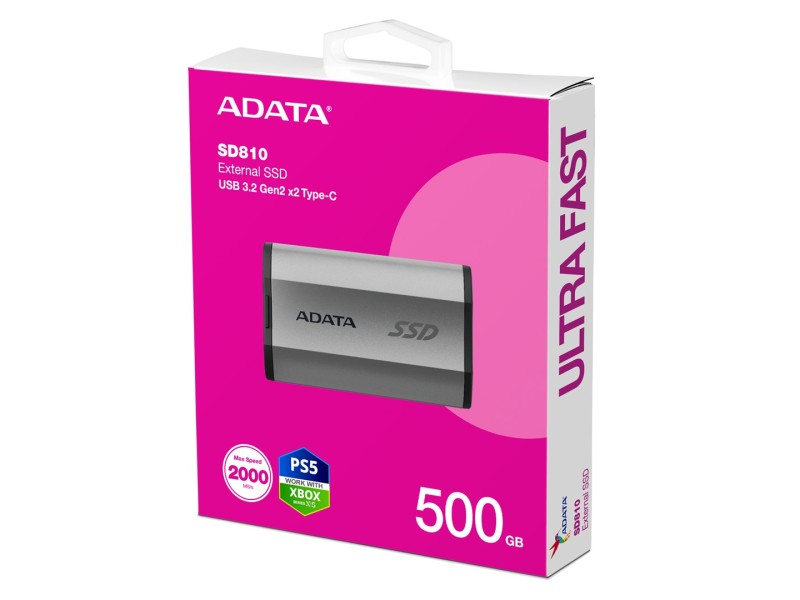 ADATA SD810 500 GB Black, Silver SD810-500G-CSG – ADATA Solid-State Drive (SSD)