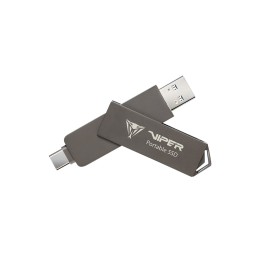 External Portable SSD Patriot Viper PVP30 Duo Compact 2TB 1000MB/s USB A+C 3.2 Gen2 (PVP302TB28UDG)