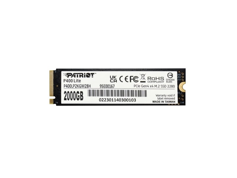 Patriot Memory P400 Lite 2 TB M.2 PCI Express 4.0 NVMe P400LP2KGM28H – Patriot Solid-State Drive (SSD)