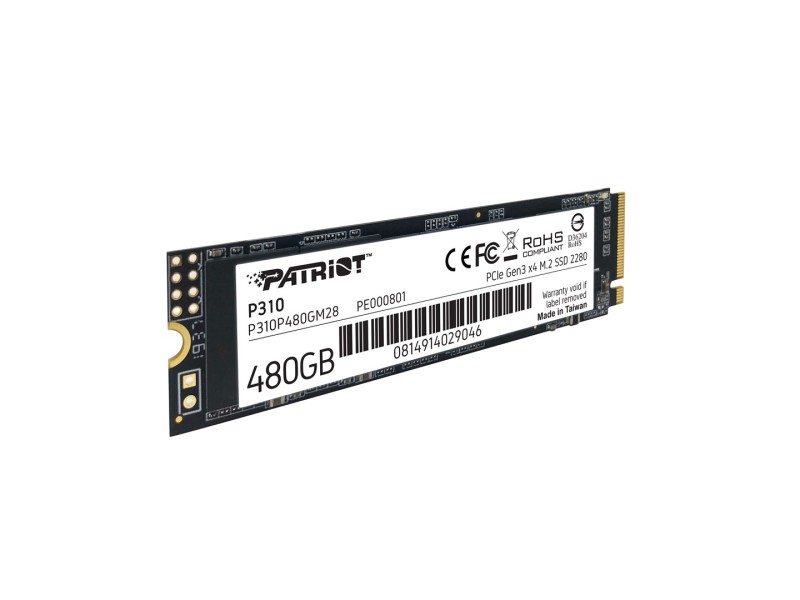 SSD Patriot P310 480GB M.2 2280 PCIE NVME 4 X4 TLC P310P480GM28 – Patriot Solid-State Drive (SSD)