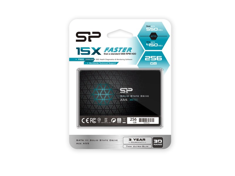Silicon Power Ace A55 2.5 256 GB Serial ATA III 3D TLC SP256GBSS3A55S25 – SILICON POWER Solid-State Drive (SSD)