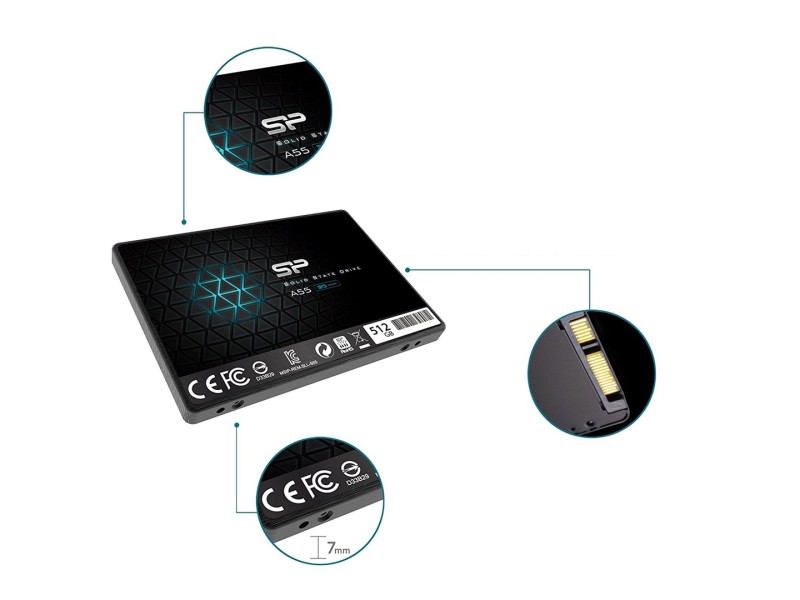 Silicon Power Ace A55 2.5 512 GB Serial ATA III 3D TLC SP512GBSS3A55S25 – SILICON POWER Solid-State Drive (SSD)