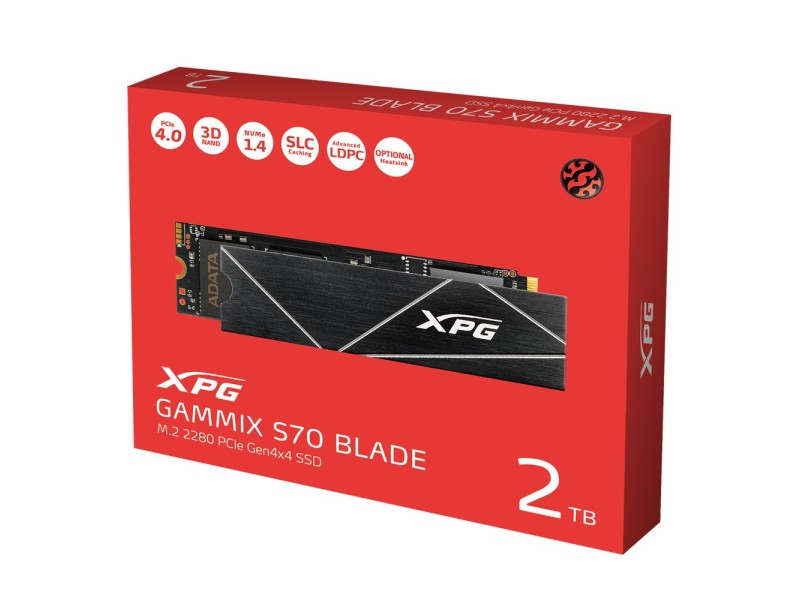 XPG GAMMIX S70 Blade M.2 2000 GB PCI Express 4.0 3D NAND NVMe AGAMMIXS70B-2T-CS – ADATA Solid-State Drive (SSD)