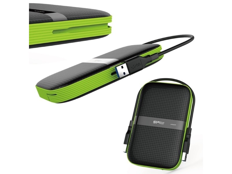 Silicon Power Armor A60 external hard drive 4000 GB Black, Green SP040TBPHDA60S3K – SILICON POWER Външни Хард Дискове