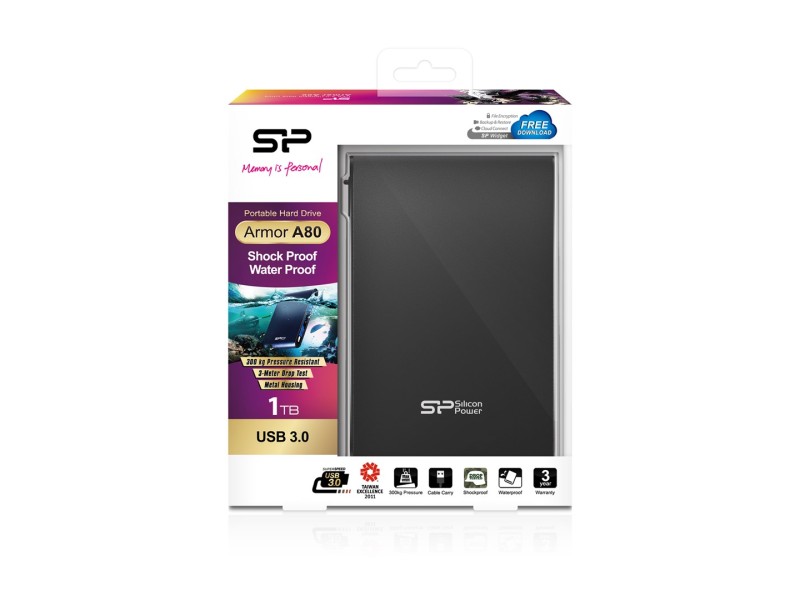 Silicon Power Armor A80 external hard drive 1000 GB Black SP010TBPHDA80S3K – SILICON POWER Външни Хард Дискове