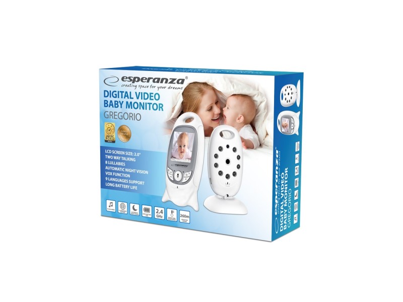 Esperanza EHM001 LCD Baby Monitor 2.0 White EHM001 – Esperanza Бебефони