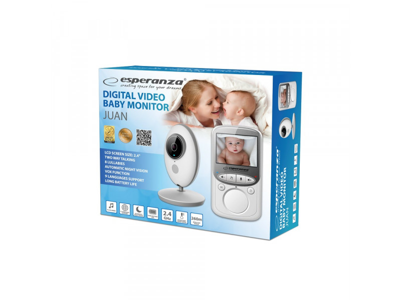 Esperanza EHM003 LCD Baby Monitor 2.4" White Esperanza EHM003 LCD Baby Monitor 2.4" White