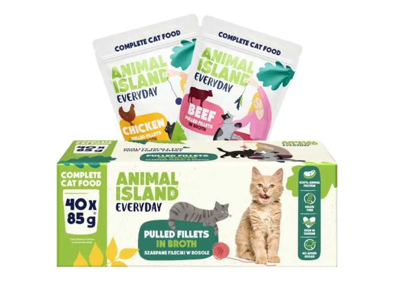 ANIMAL ISLAND Everyday Beef and chicken fillets in broth - wet cat food - 40 x 85g DLKANLKAM0005 – ANIMAL ISLAND Храна за котки