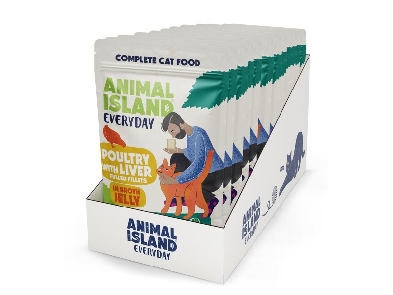 ANIMAL ISLAND Everyday Poultry and liver in jelly - wet cat food - 12 x 85g ANIMAL ISLAND Everyday Poultry and liver in jelly - wet cat food - 12 x 85g DLKANLKAM0028 – ANIMAL ISLAND Храна за котки