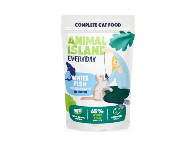 ANIMAL ISLAND Everyday Turkey and White fish fillets in broth - wet cat food - 4 x 85g DLKANLKAM0019 – ANIMAL ISLAND Храна за котки