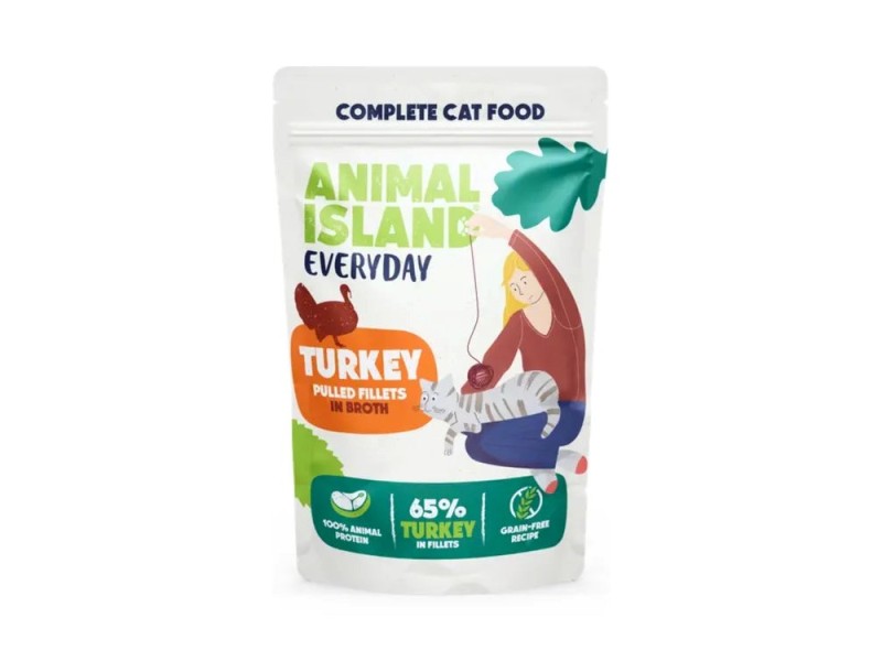 ANIMAL ISLAND Everyday Turkey and White fish fillets in broth - wet cat food - 4 x 85g DLKANLKAM0019 – ANIMAL ISLAND Храна за котки
