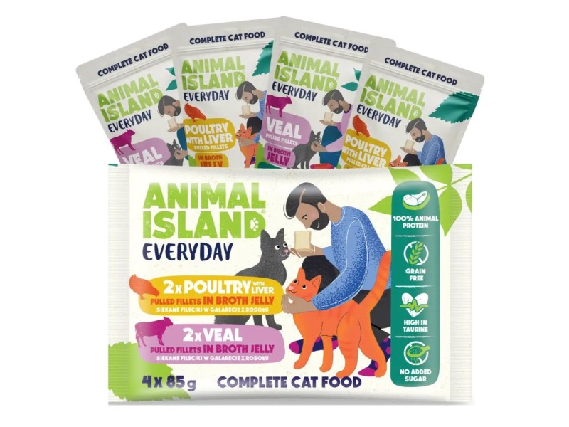 ANIMAL ISLAND Everyday Veal and poultry with liver - wet cat food - 4 x 85g DLKANLKAM0026 – ANIMAL ISLAND Храна за котки