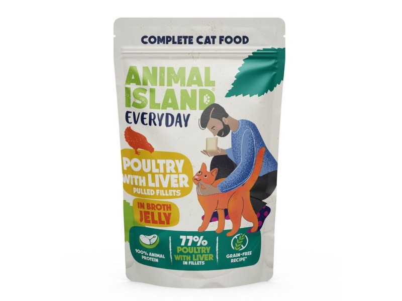 ANIMAL ISLAND Everyday Veal and poultry with liver - wet cat food - 4 x 85g DLKANLKAM0026 – ANIMAL ISLAND Храна за котки