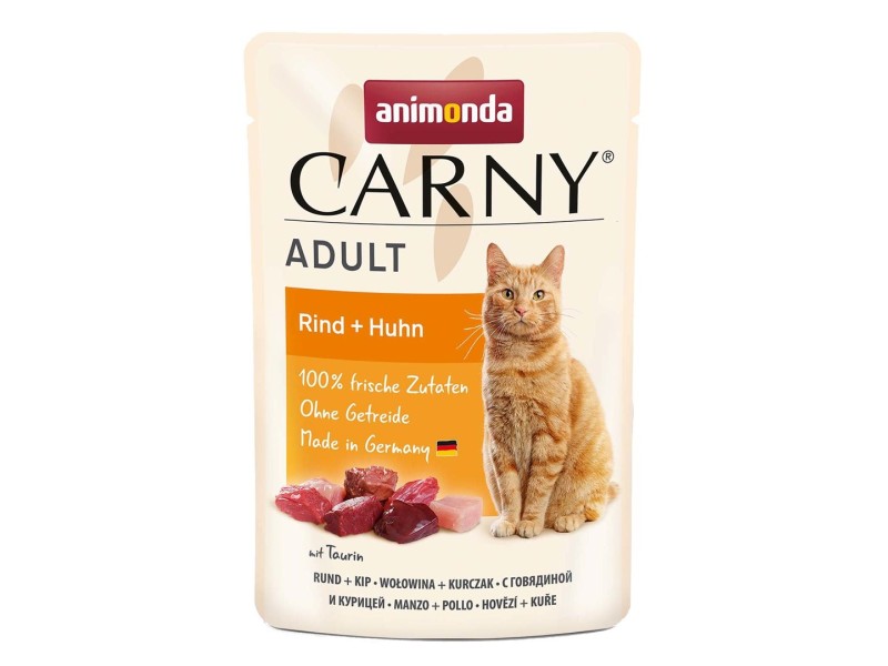 ANIMONDA Carny Adult Beef and chicken - wet cat food - 85g ANIMONDA Carny Adult Beef and chicken - wet cat food - 85g DLKANMKAM0025 – animonda Храна за котки