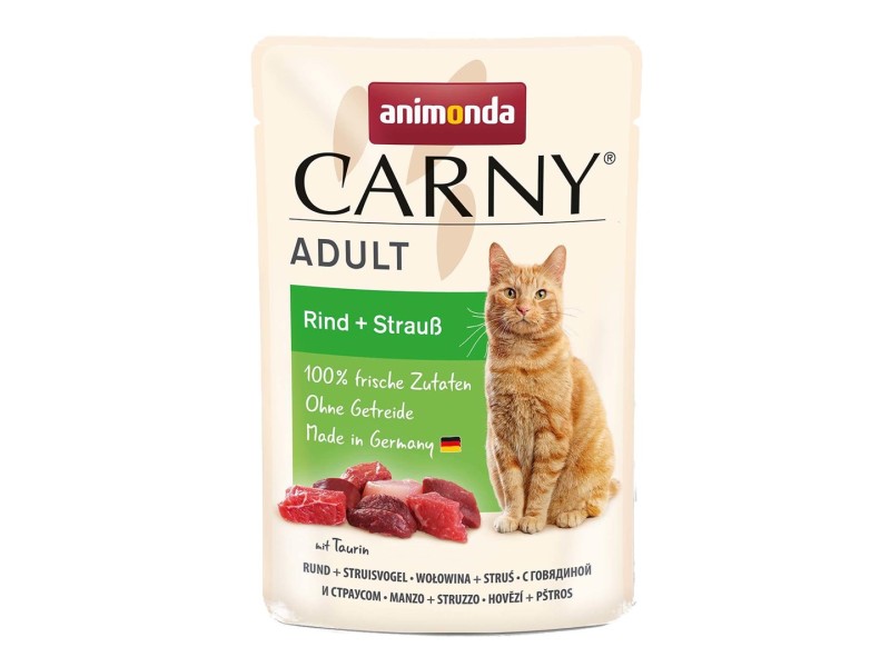 ANIMONDA Carny Adult Beef and ostrich - wet cat food - 85g DLKANMKAM0027 – animonda Храна за котки