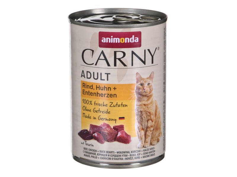 ANIMONDA Carny Adult Beef, chicken and duck hearts - wet cat food - 400 g DLZANMKMK0058 – animonda Храна за котки