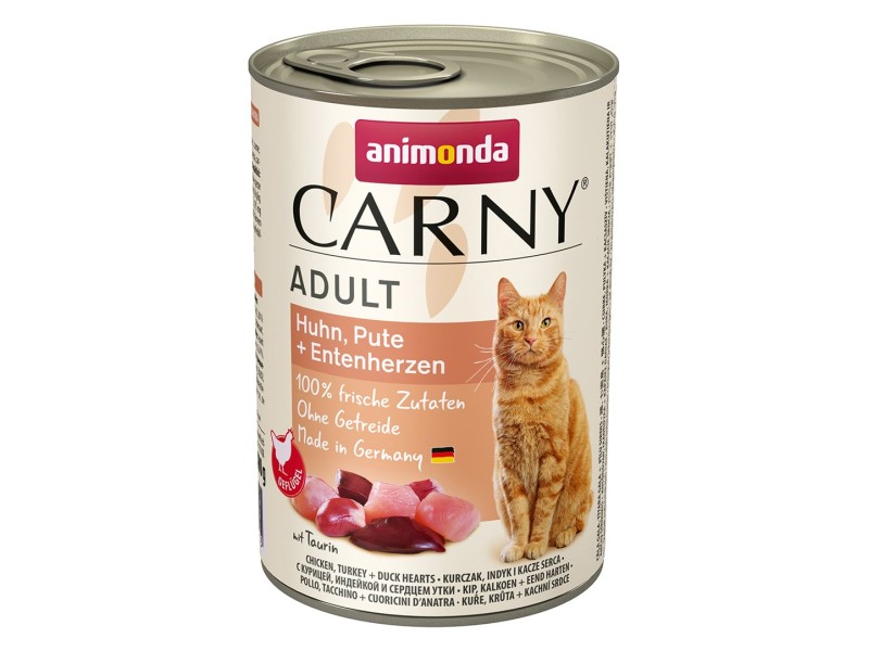 ANIMONDA Carny Adult Chicken, turkey, duck hearts - wet cat food - 400g DLZANMKMK0095 – animonda Храна за котки