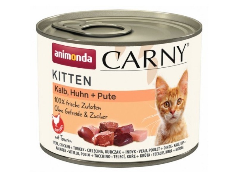 ANIMONDA Carny Kitten Veal Chicken Turkey - wet cat food - 200 g DLKANMKAM0012 – animonda Храна за котки