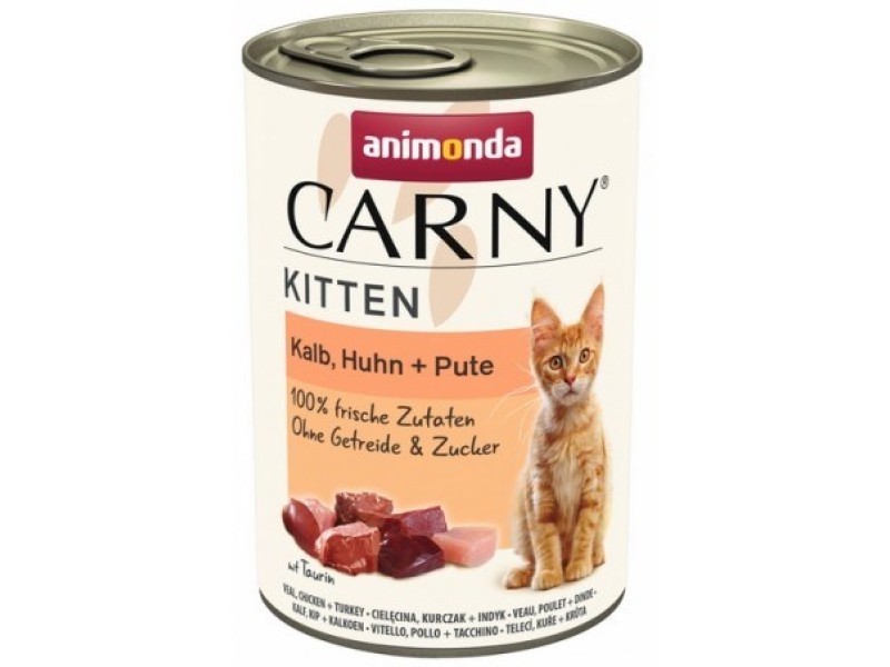 ANIMONDA Carny Kitten Veal Chicken Turkey - wet cat food - 400g ANIMONDA Carny Kitten Veal Chicken Turkey - wet cat food - 400g DLKANMKAM0014 – animonda Храна за котки