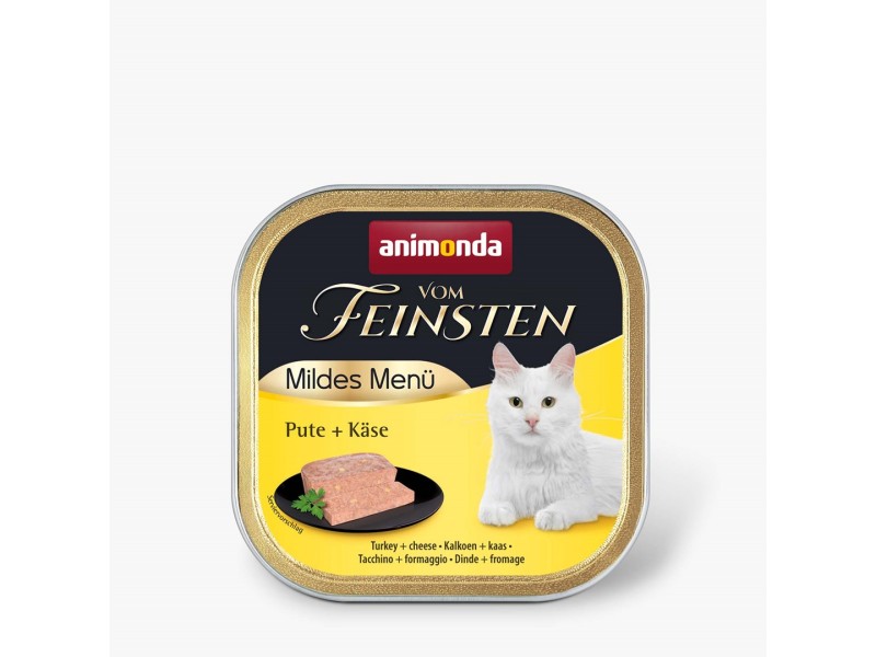 ANIMONDA Vom Feinsten Adult Mildes Menu Turkey with cheese - wet cat food - 100g DLKANMKAM0066 – animonda Храна за котки