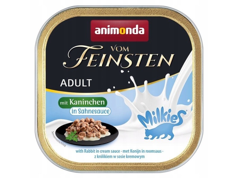 ANIMONDA Vom Feinsten Adult Milkies with Rabbit in Creamy Sauce - Wet Food for Cats - 100g DLKANMKAM0068 – animonda Храна за котки