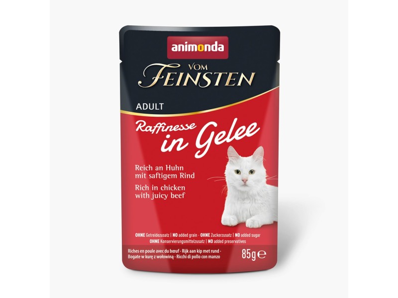 ANIMONDA Vom Feinsten Adult Raffinesse in Jelly rich in Chicken with Beef - wet food for cats - 85g ANIMONDA Vom Feinsten Adult Raffinesse in Jelly rich in Chicken with Beef - wet food for cats - 85g DLKANMKAM0054 – animonda Храна за котки
