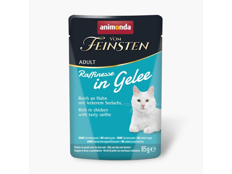 ANIMONDA Vom Feinsten Adult Raffinesse in Jelly rich in Chicken with Black Pollock - wet food for cats - 85g DLKANMKAM0059 – animonda Храна за котки