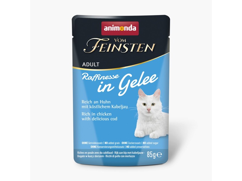 ANIMONDA Vom Feinsten Adult Raffinesse in Jelly rich in Chicken with Cod - wet cat food - 85 g DLKANMKAM0057 – animonda Храна за котки