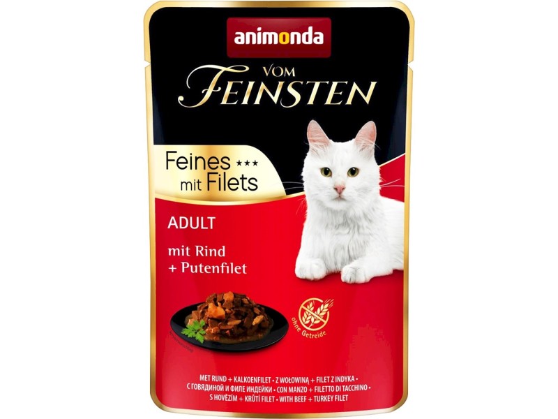 ANIMONDA vom Feinsten Beef, turkey fillet - wet cat food - 85 g DLZANMKMK0205 – animonda Храна за котки