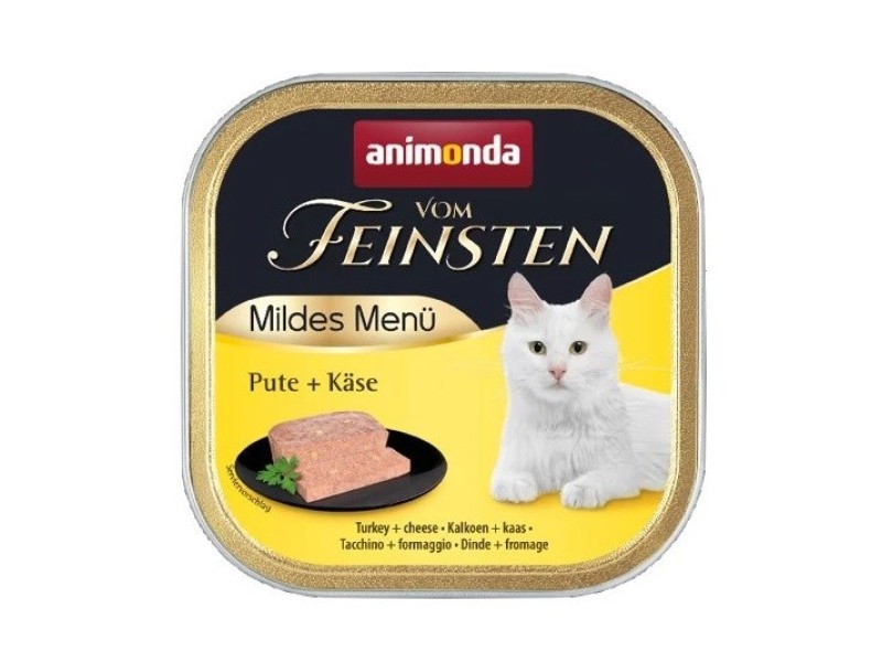 ANIMONDA vom Feinsten Mildes Menu Turkey with cheese - wet cat food - 100g DLZANMKMK0193 – animonda Храна за котки