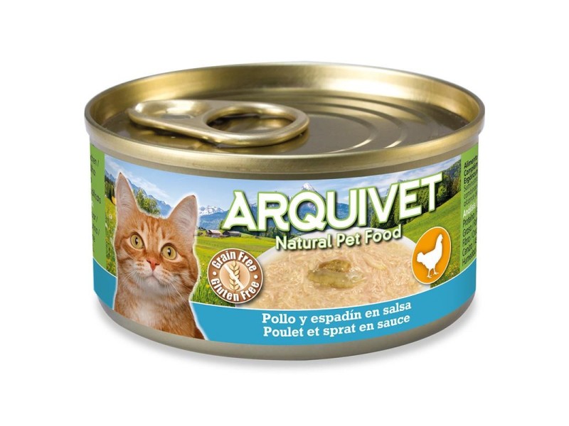 ARQUIVET Chicken in sauce with sprat - wet cat food - 80g DLKARQKAM0010 – ARQUIVET Храна за котки