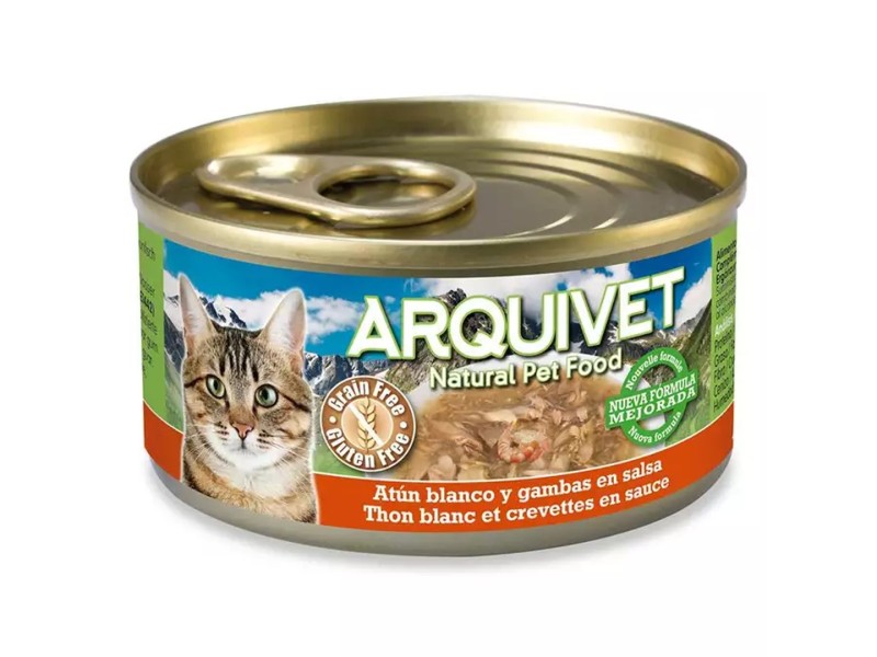 ARQUIVET Tuna with Shrimp - wet cat food - can - 80 g DLKARQKAM0001 – ARQUIVET Храна за котки