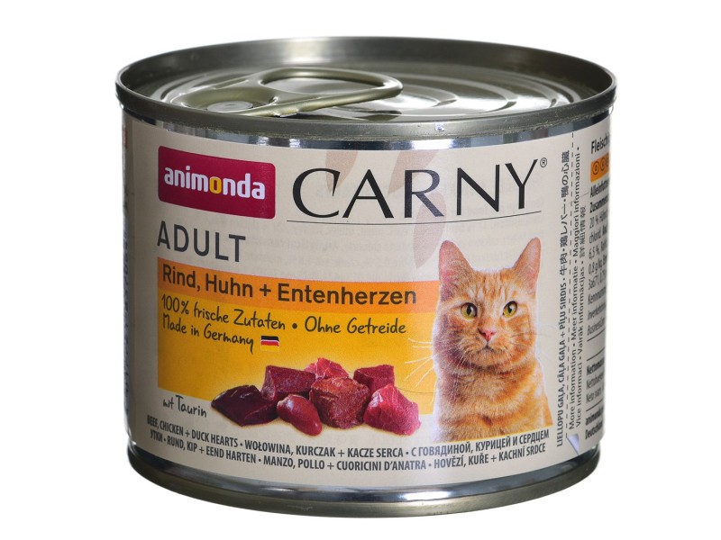 Animonda Carny Adult Beef. chicken and duck hearts 200 g DLZANMKMK0060 – animonda Храна за котки