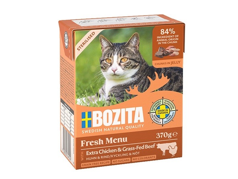 BOZITA Fresh Menu Sterilised Extra Chicken with beef  - wet cat food - 370g DLSBZTZWI0038 – BOZITA Храна за котки