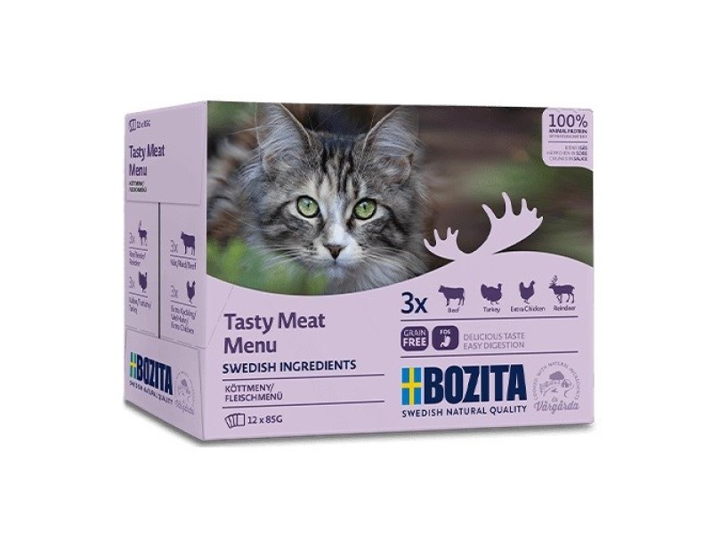 BOZITA Tasty meat menu - wet cat food - 12 x 85g DLKBZTKAM0009 – BOZITA Храна за котки
