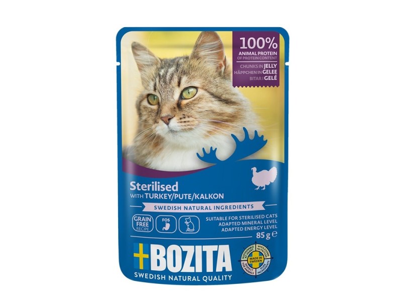 BOZITA sterilised pieces in jelly with turkey - wet cat food - 85g BOZITA sterilised pieces in jelly with turkey - wet cat food - 85g DLKBZTKAM0002 – BOZITA Храна за котки